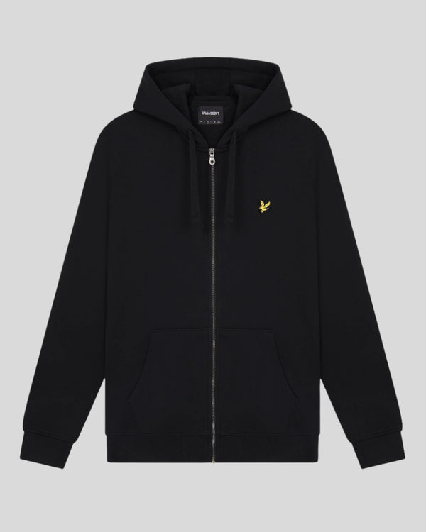 Lyle & Scott Loopback Cotton Full Zip Hoodie Jet Black