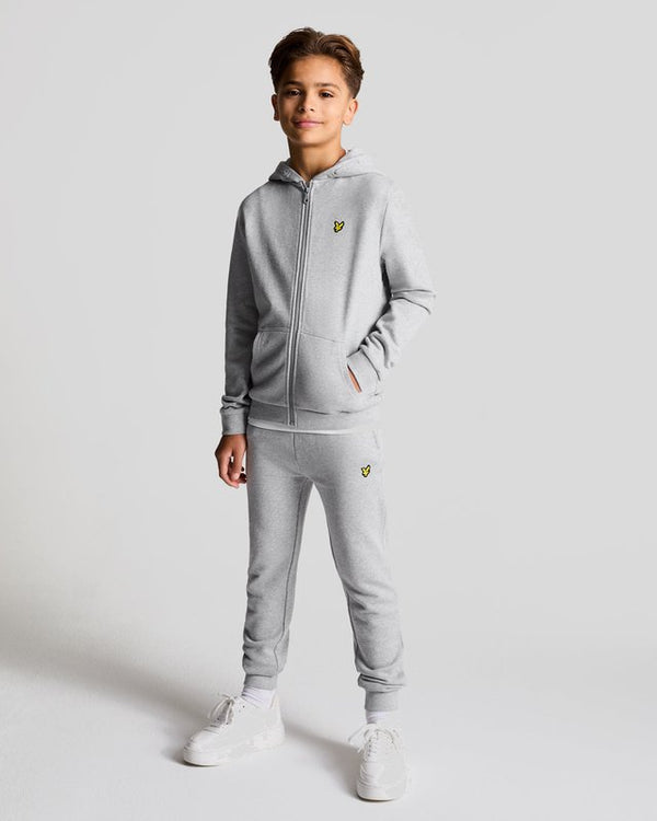 lyle & scott Loopback Cotton Full Zip Hoodie Light Grey Marl