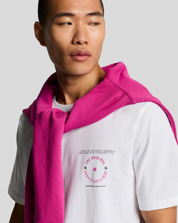 Lyle & Scott Lyle Athletic Graphic T-Shirt White/ Fushia