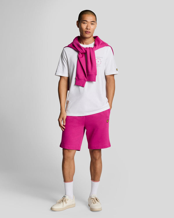 lyle & scott Lyle Athletic Graphic T-Shirt White/ Fushia