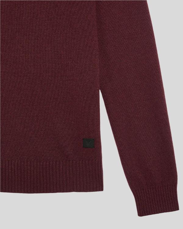 Lyle & Scott 1/4 Zip Knit Jumper Burgundy Heather