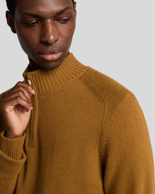 Lyle & Scott 1/4 Zip Knit Jumper Golden Heather