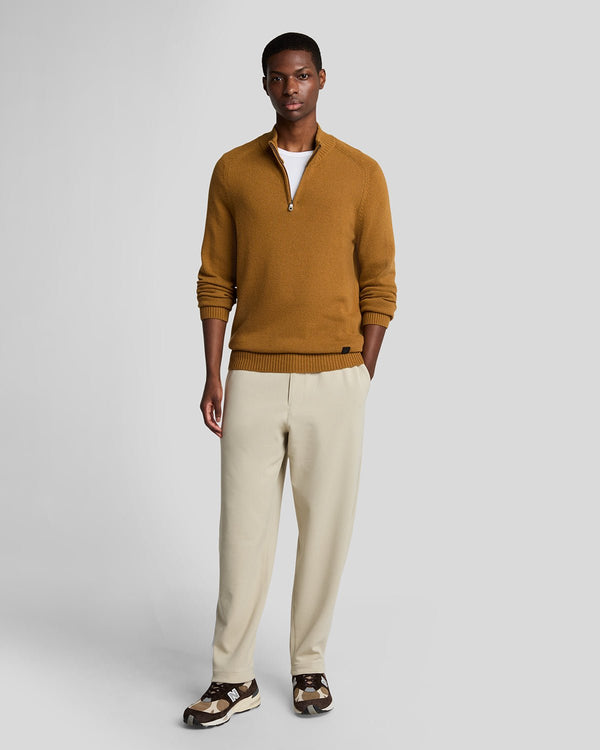 lyle & scott 1/4 Zip Knit Jumper Golden Heather
