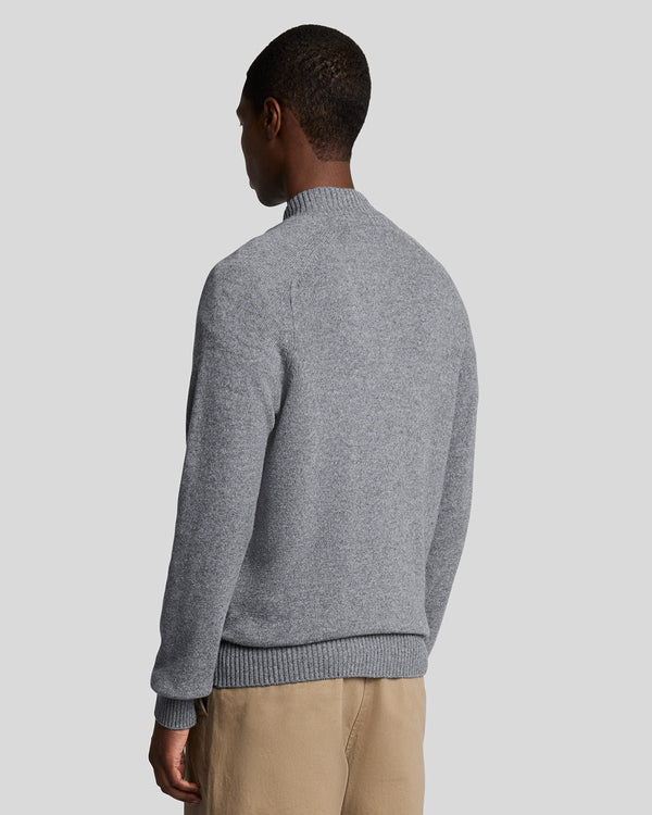 Lyle & Scott 1/4 Zip Knit Jumper Grey Heather