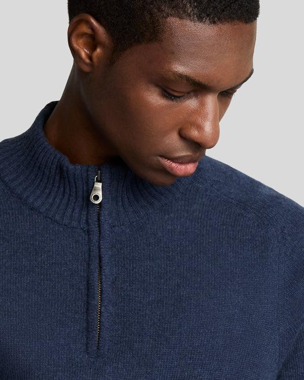 Lyle & Scott 1/4 Zip Knit Jumper Navy Heather