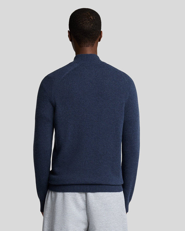 Lyle & Scott 1/4 Zip Knit Jumper Navy Heather