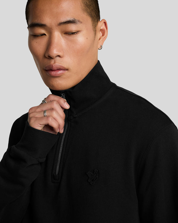 Lyle & Scott 1/4 Zip Sweatshirt Jet Black