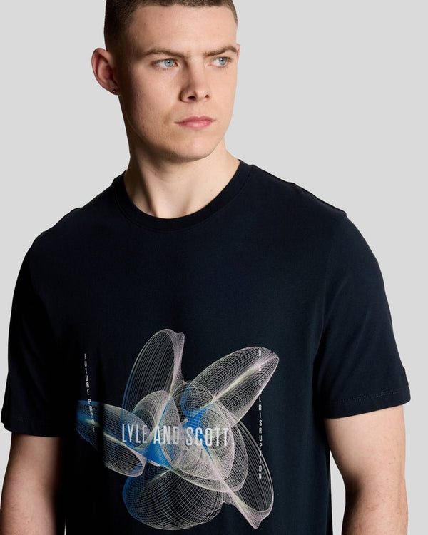 Lyle & Scott 3D Line Graphic T-Shirt Dark Navy