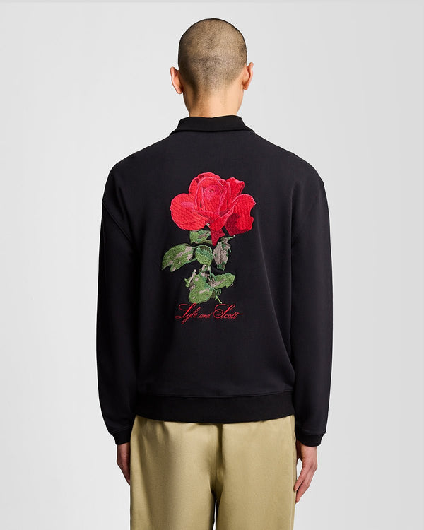 Lyle & Scott Argyle Rugby Shirt Jet Black