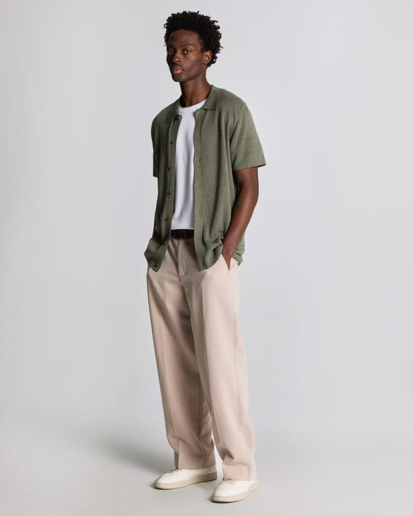 lyle & scott Blend Knitted Polo Shirt Clay Green