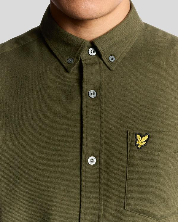 Lyle & Scott Button Down Flannel Shirt Deep Depths