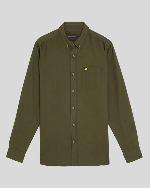 Lyle & Scott Button Down Flannel Shirt Deep Depths