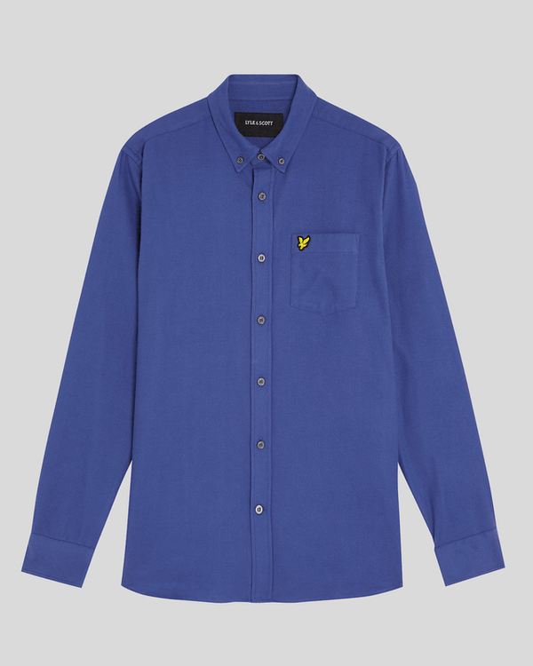Lyle & Scott Button Down Flannel Shirt Twilight
