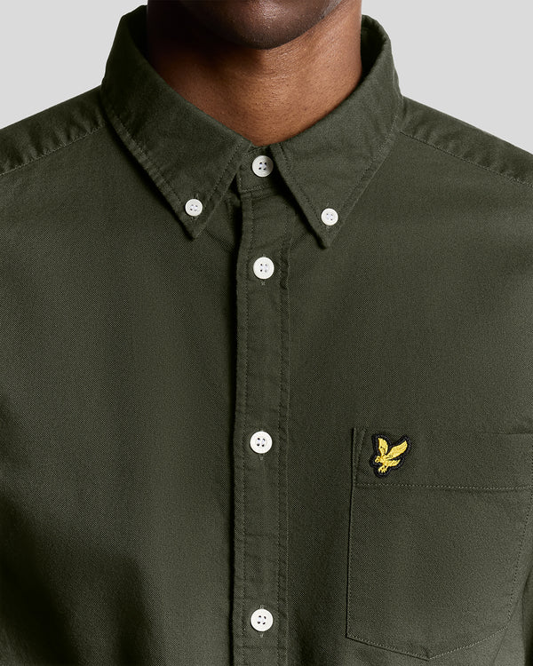 Lyle & Scott Cotton Button Down Oxford Shirt Olive