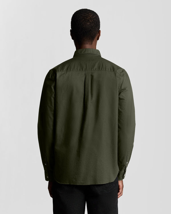 Lyle & Scott Cotton Button Down Oxford Shirt Olive