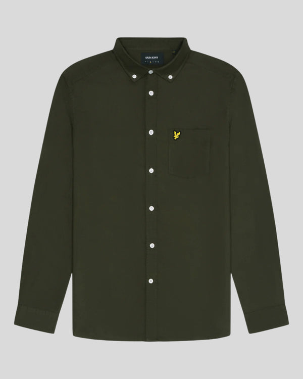 Lyle & Scott Cotton Button Down Oxford Shirt Olive