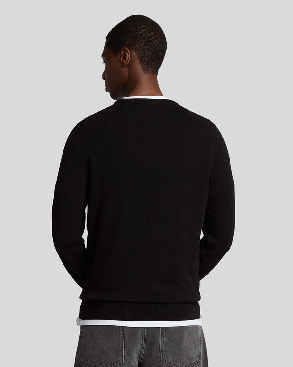 Lyle & Scott Cotton Crew Neck Jumper Jet Black