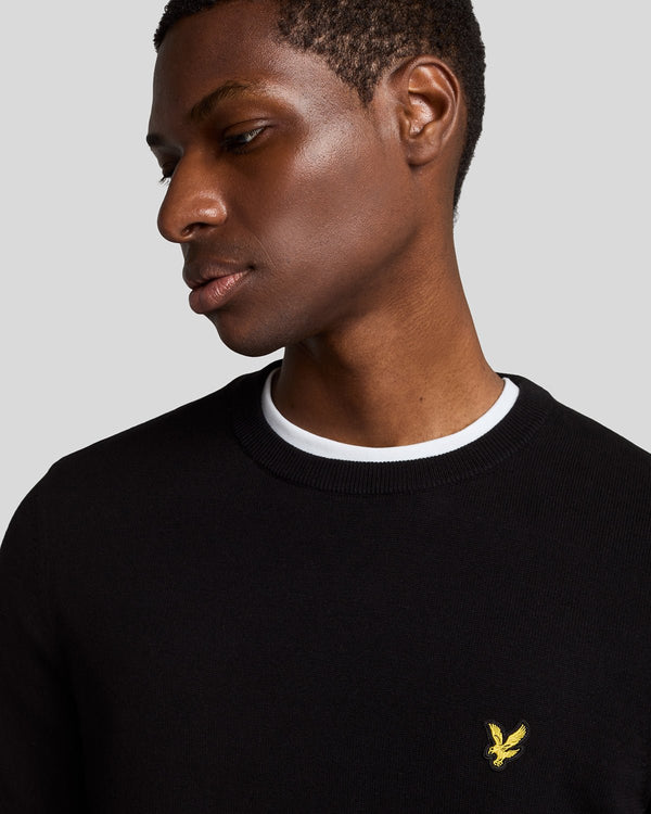 Lyle & Scott Cotton Crew Neck Jumper Jet Black