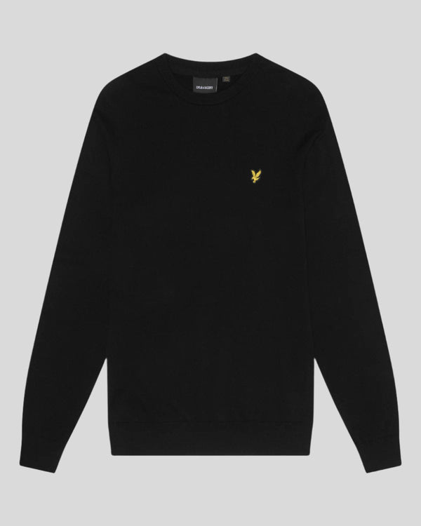 Lyle & Scott Cotton Crew Neck Jumper Jet Black