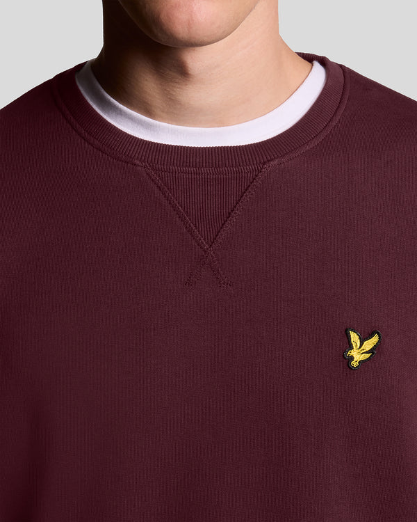 Lyle & Scott Cotton Crew Neck Sweatshirt Burgundy