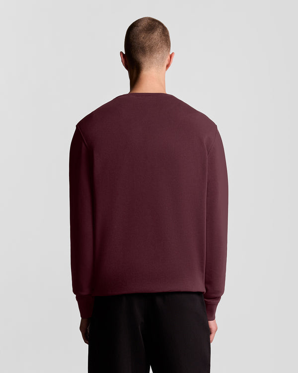 Lyle & Scott Cotton Crew Neck Sweatshirt Burgundy
