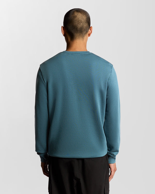 Lyle & Scott Cotton Crew Neck Sweatshirt Deep Water