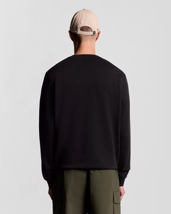 Lyle & Scott Cotton Crew Neck Sweatshirt Jet Black