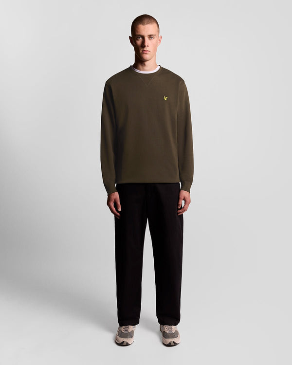 lyle & scott Cotton Crew Neck Sweatshirt Olive