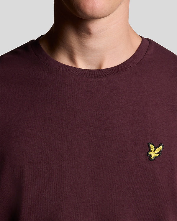 Lyle & Scott Cotton Crew Neck T-Shirt Burgundy