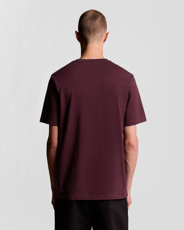 Lyle & Scott Cotton Crew Neck T-Shirt Burgundy
