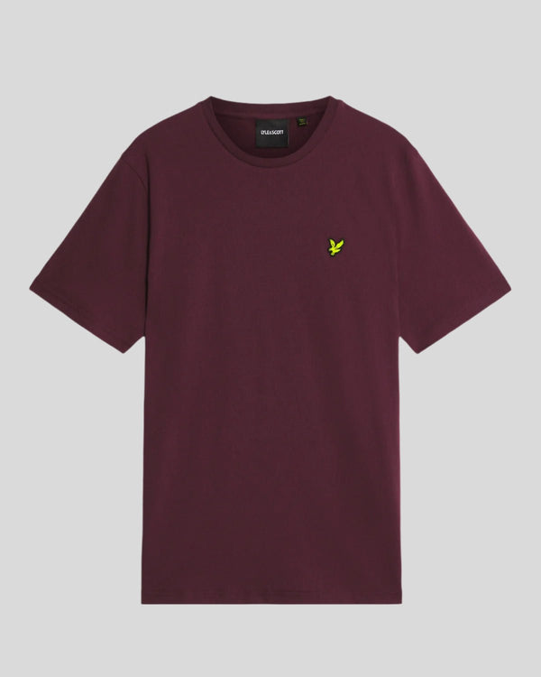 Lyle & Scott Cotton Crew Neck T-Shirt Burgundy