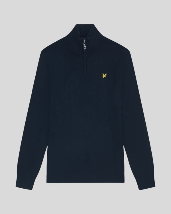 Lyle & Scott Cotton Merino 1/4 Zip Jumper Dark Navy