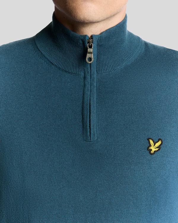 Lyle & Scott Cotton Merino 1/4 Zip Jumper Deep Water