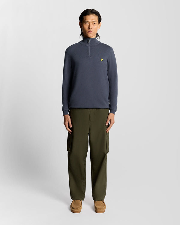 lyle & scott Cotton Merino 1/4 Zip Jumper Graystone