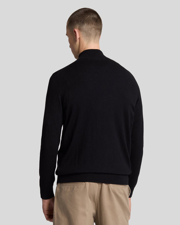 Lyle & Scott Cotton Merino 1/4 Zip Jumper Jet Black