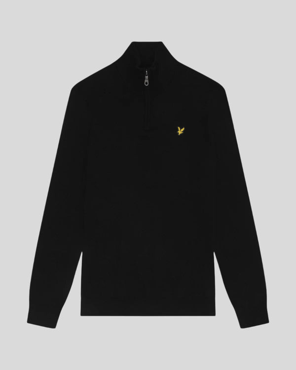 Lyle & Scott Cotton Merino 1/4 Zip Jumper Jet Black