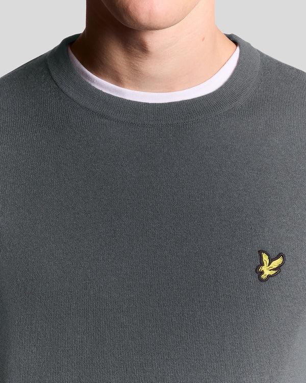 Lyle & Scott Cotton Merino Crew Neck Jumper Shadow