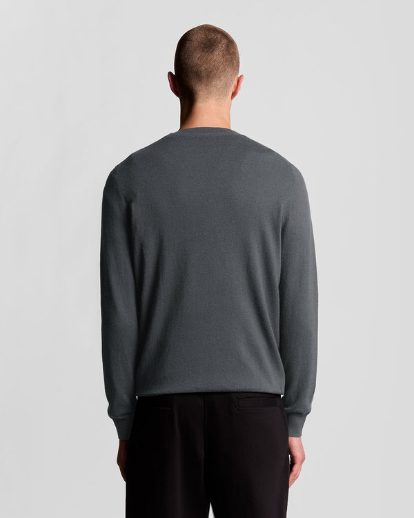 Lyle & Scott Cotton Merino Crew Neck Jumper Shadow