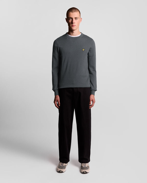 lyle & scott Cotton Merino Crew Neck Jumper Shadow