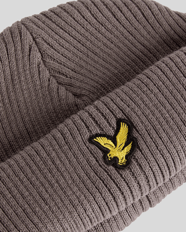 lyle & scott Cotton Ribbed Beanie Espresso