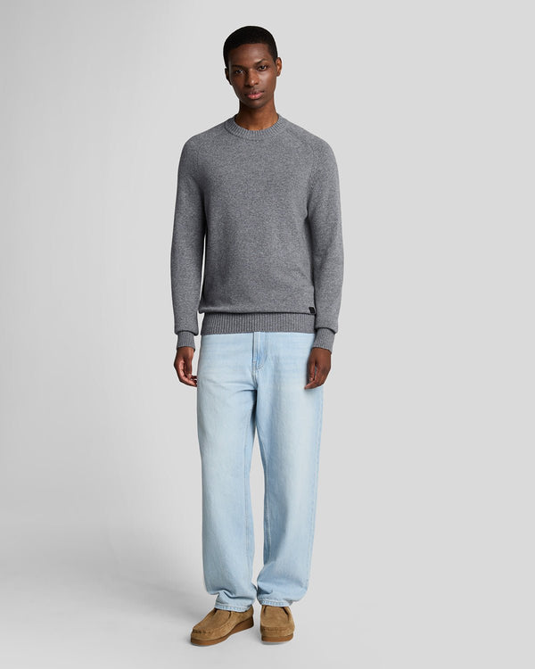 lyle & scott Crew Neck Knit Jumper Grey Heather