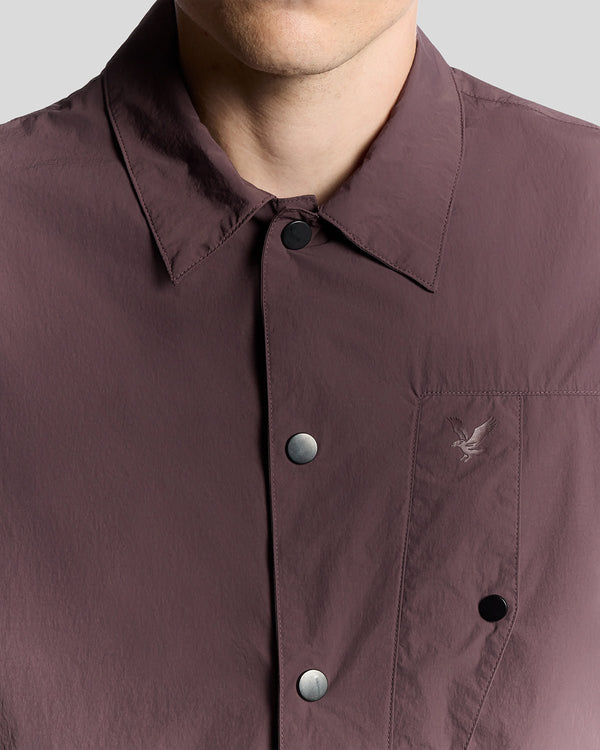 Lyle & Scott Crinkle Nylon Pocket Overshirt Espresso