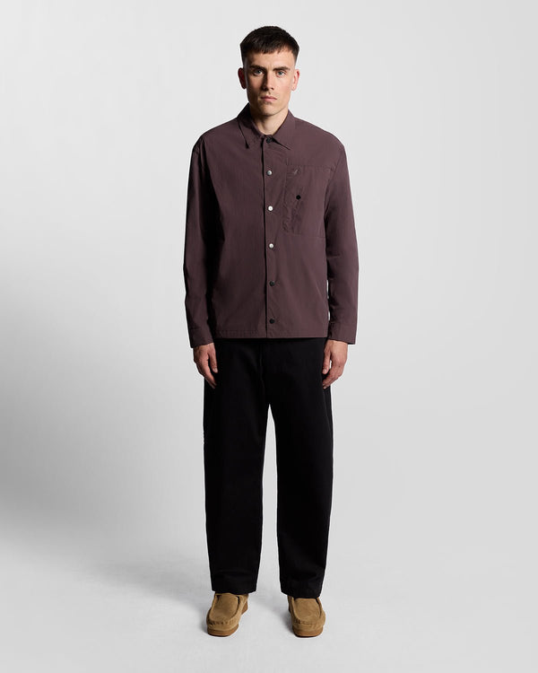 lyle & scott Crinkle Nylon Pocket Overshirt Espresso