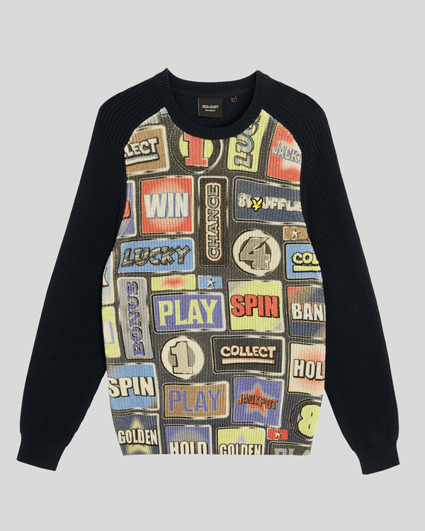 Lyle & Scott Fruit Machine Graphic Jumper Dark Navy
