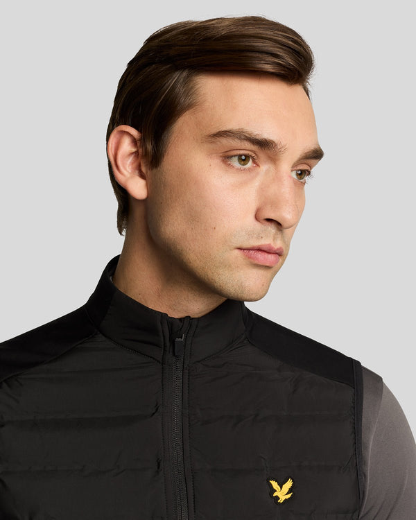 Lyle & Scott Golf Hybrid Quilted Gilet Jet Black
