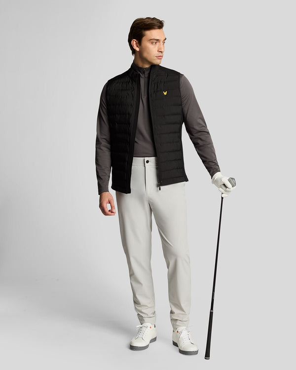 lyle & scott Golf Hybrid Quilted Gilet Jet Black