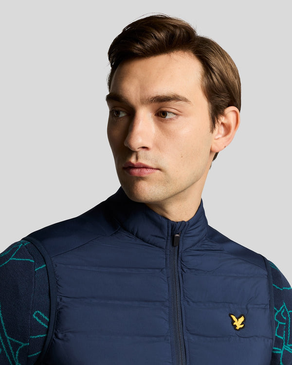 Lyle & Scott Golf Hybrid Quilted Gilet Ryder Blue