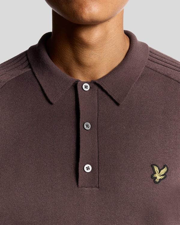 Lyle & Scott Golf Long Sleeve Polo Shirt Berry