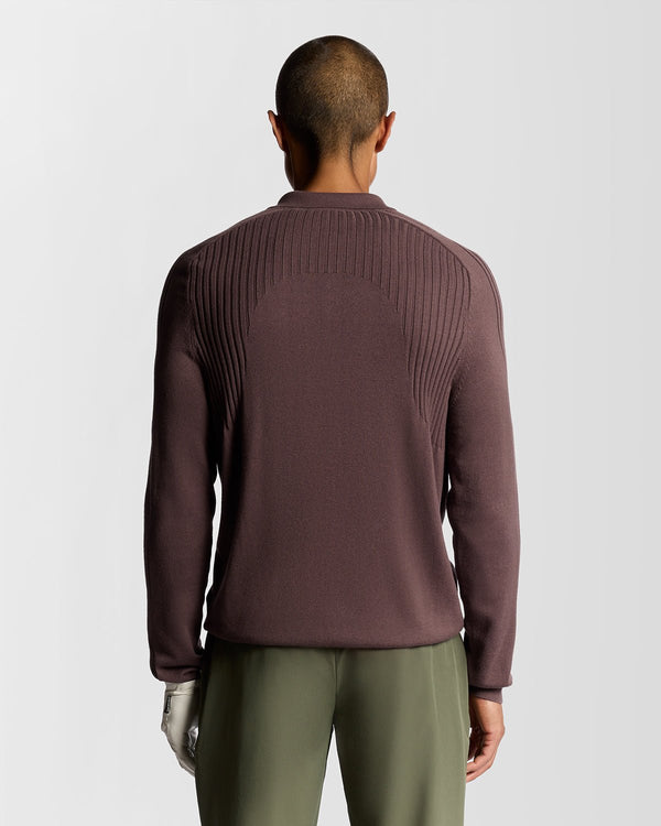 Lyle & Scott Golf Long Sleeve Polo Shirt Berry
