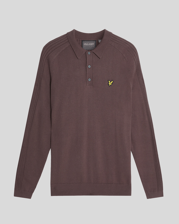 Lyle & Scott Golf Long Sleeve Polo Shirt Berry